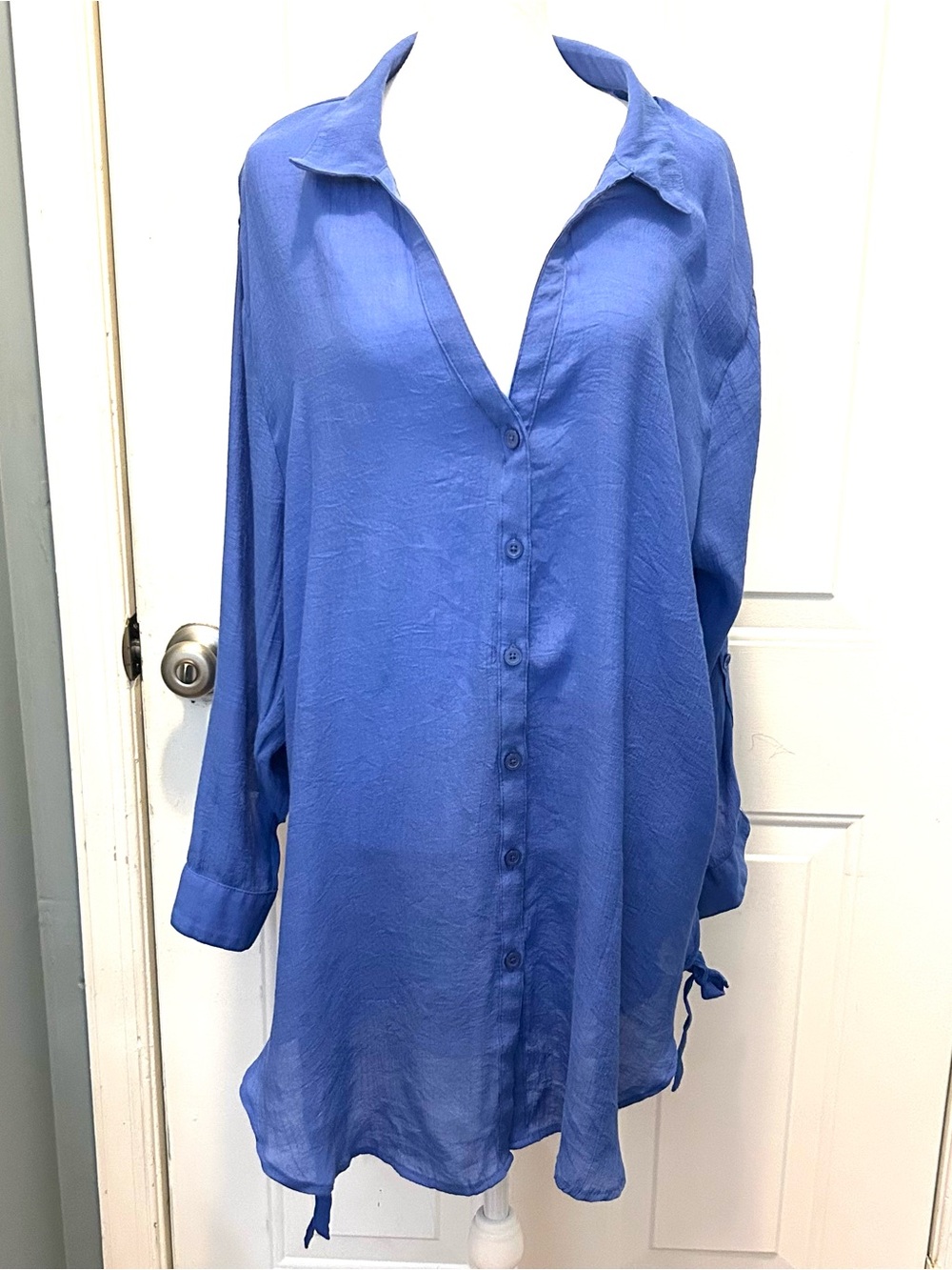 Time and Tru Shirt Swimsuit Cover Up Women’s XL 16-18 Lightweight Blue Tunic